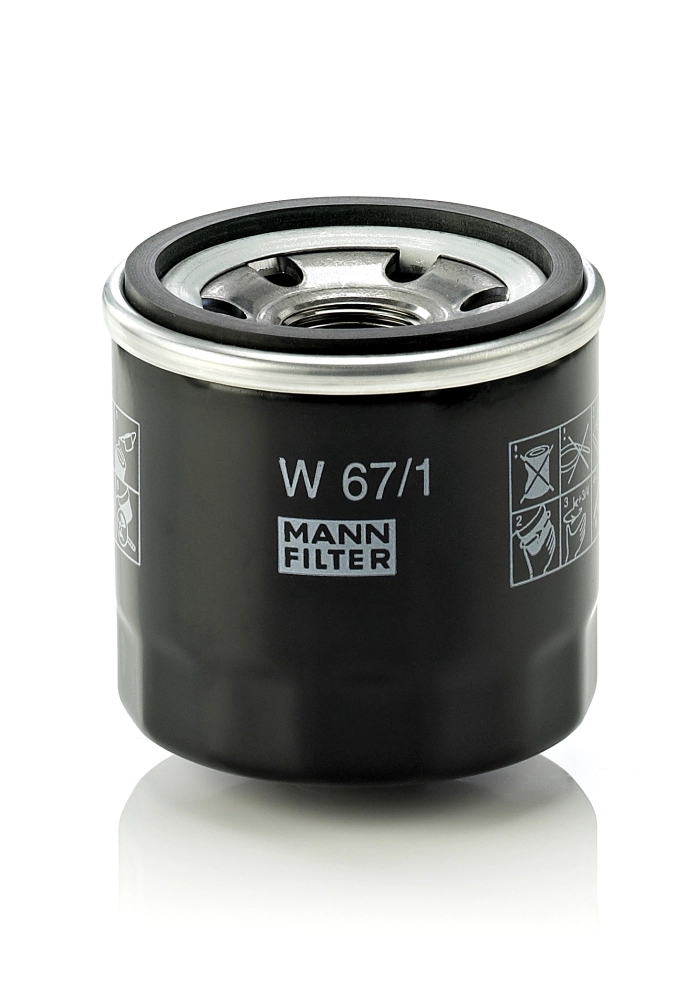 Фильтр Масло MANN Mazda 121 1.3i 16v 90-; 323 1.5i 16v Dohc |--->  Filtron - OP595             W67/1