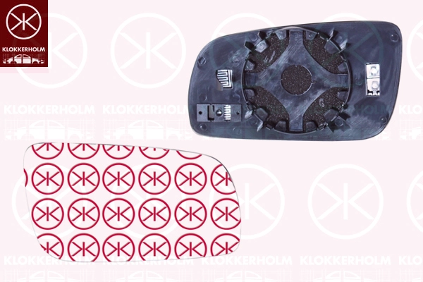 Зеркальное стекло, наружное зеркало (R) *KLOKKER* SKODA OCTAVIA I |--->75201066 / 6102-02-1221522P